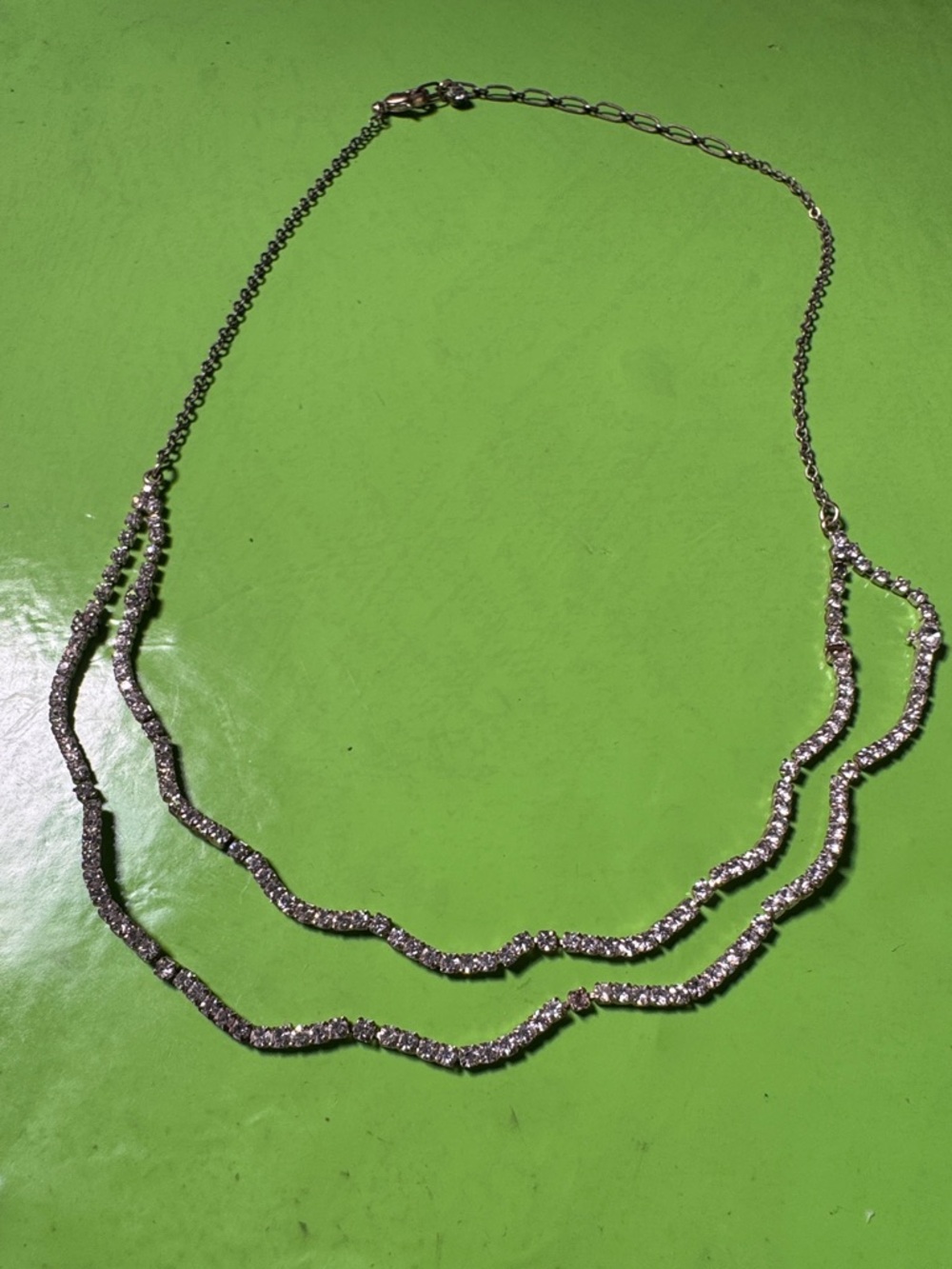 Silverstone Double Strand Rhinestone Necklace